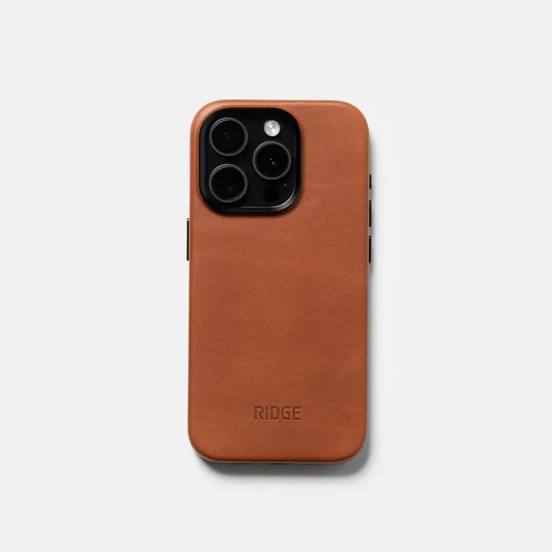 Ridge Phone Case - Tobacco Brown Leather - Iphone 15 Pro 1