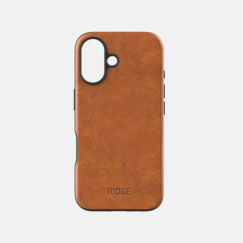 Ridge Phone Case - Tobacco Brown Leather - Iphone 16 1