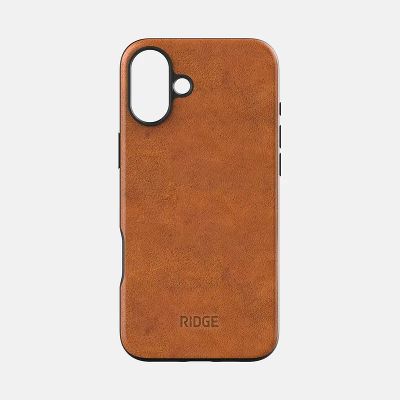 Ridge Phone Case - Tobacco Brown Leather - Iphone 16 Plus 1