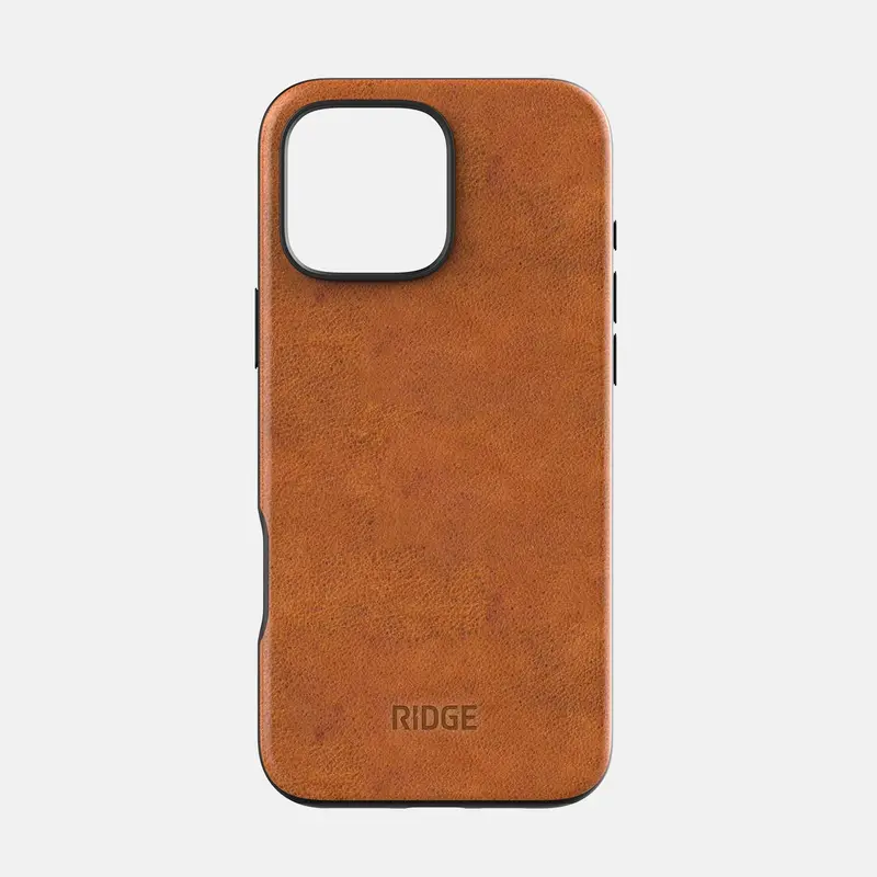 Ridge Phone Case - Tobacco Brown Leather - Iphone 16 Pro 1