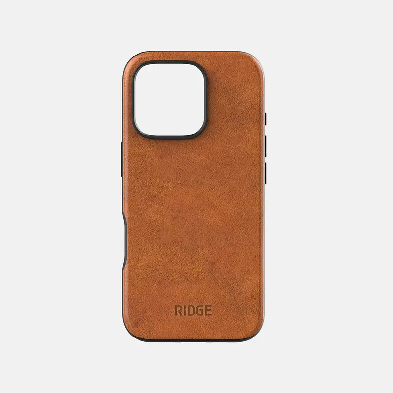 Ridge Phone Case - Tobacco Brown Leather - Iphone 16 Pro Max 1