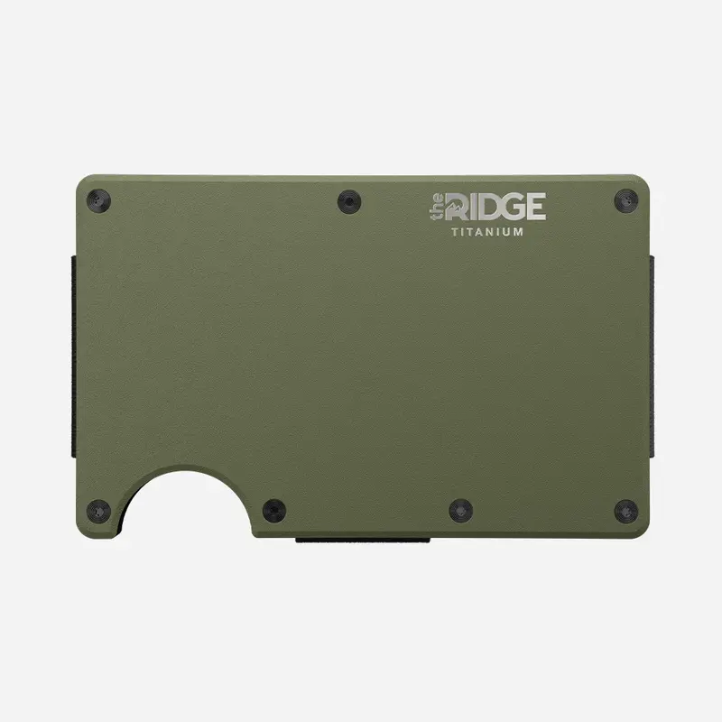 Ridge Wallet - Matte Olive Titanium 1