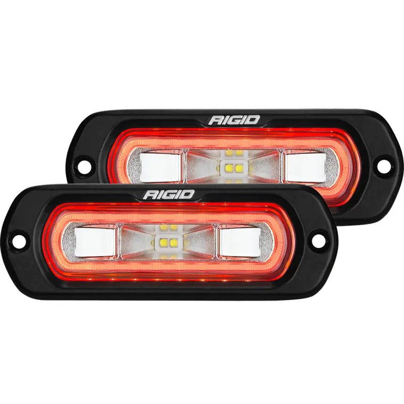Rigid Industries Sr-L Series Flush Mount Led Spreader Pair W/ Red Halo - Universal 1
