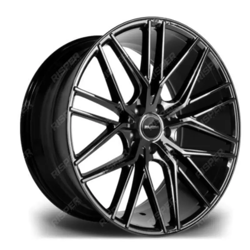 Riviera Rv130 Gloss Black – 20 Inch Alloys – 5X120  Staggered Width - Qty1 1