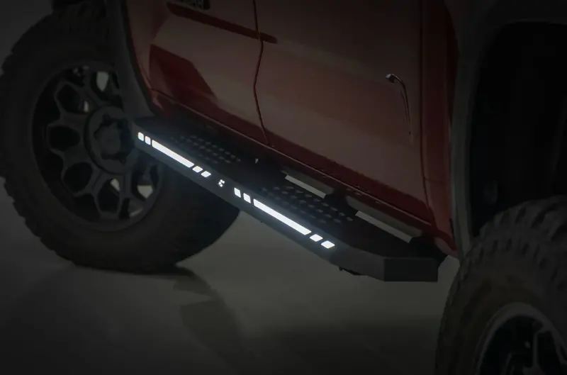 Rough Country Ac2 Running Boards Amber/White 2022-2025 Toyota Tundra Crewmax 2Wd/4Wd 1