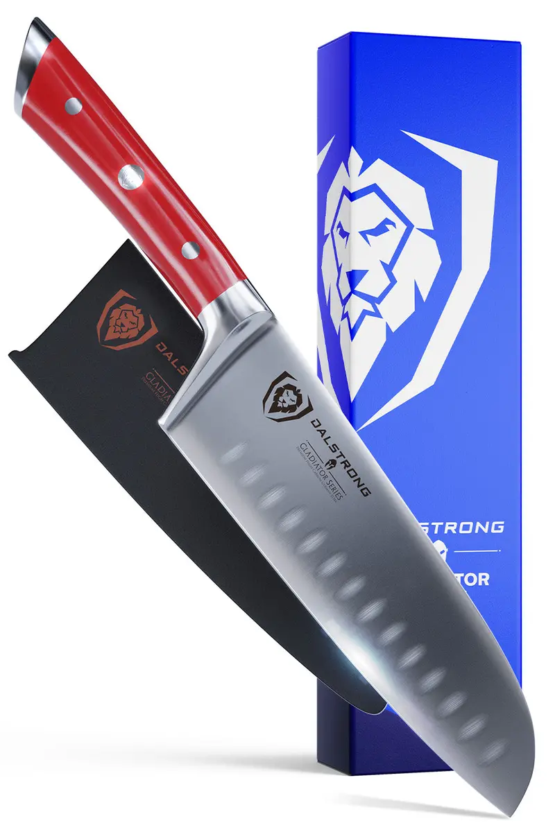Santoku Knife 7" | Crimson Red Abs Handle | Gladiator Series | Nsf Certified | Dalstrong © 1