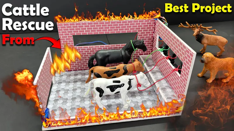 Save Cattle From Fire | Science Project - Fire Detection & Cattle Safety System Using Flame Sensor Module 1