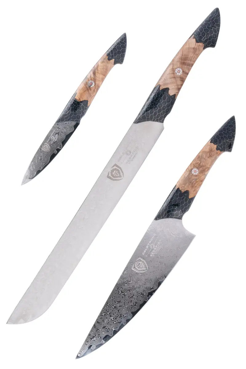 Scorpion Venom Bundle | 8" Chef's Knife + 4" Paring Knife + 11" Slicer Knife 1