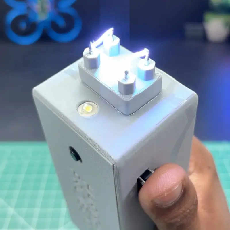 Self Defense Electric Dual 400K V Shock Device With Led Light By Harish Projects | Rechargeable 2000Mah Battery | Safety & Science Project Gadget 2