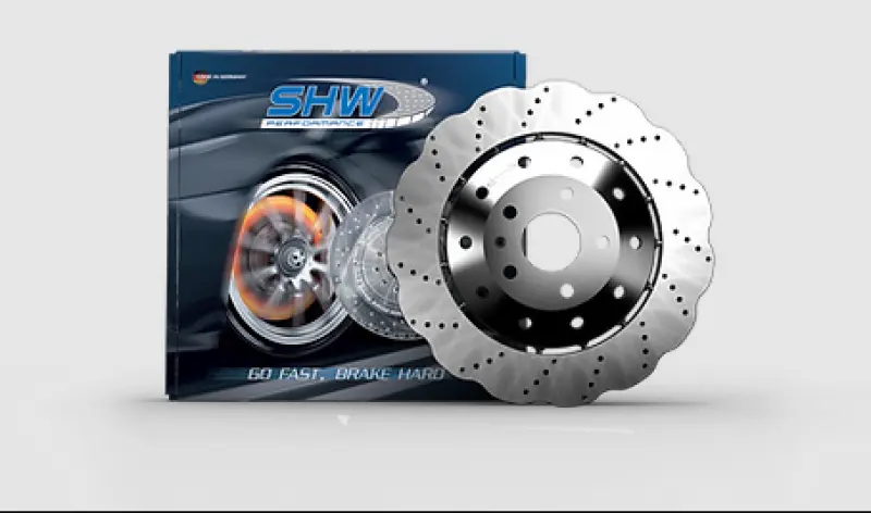 Shw Performance Wavy Cross Drilled Pin-Drive Rotor 2014-2018 Audi Rs7 (4.0) Rear 1