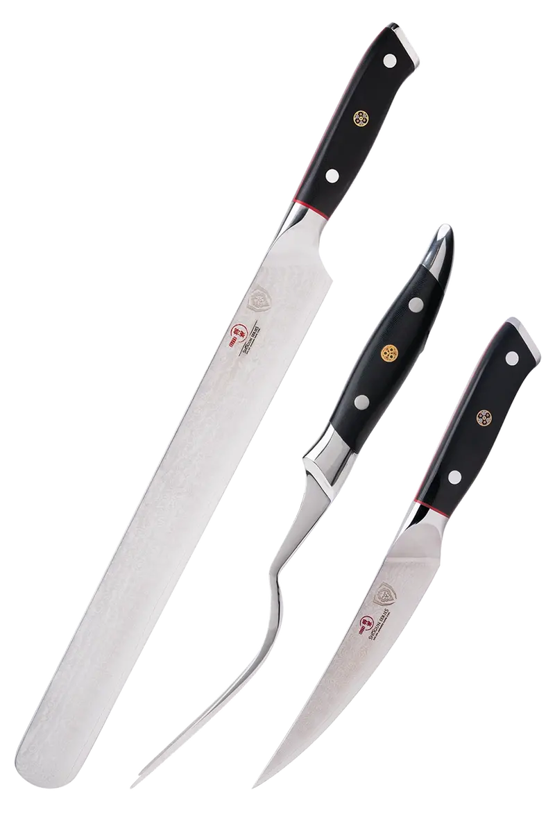 Slicing Knife 12" + Fillet Knife 6" + Meat Fork | Shogun Series | Elite 2