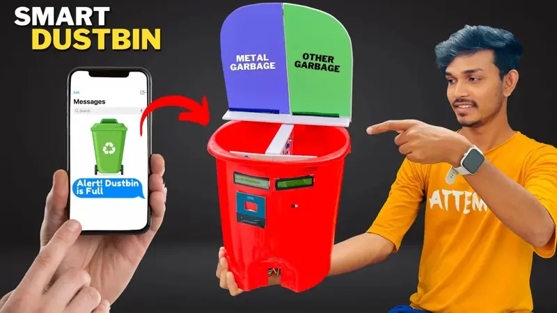 Smart Dustbin - With Automatic Sms Sender | Iot Based Project | Science Project Kit 1