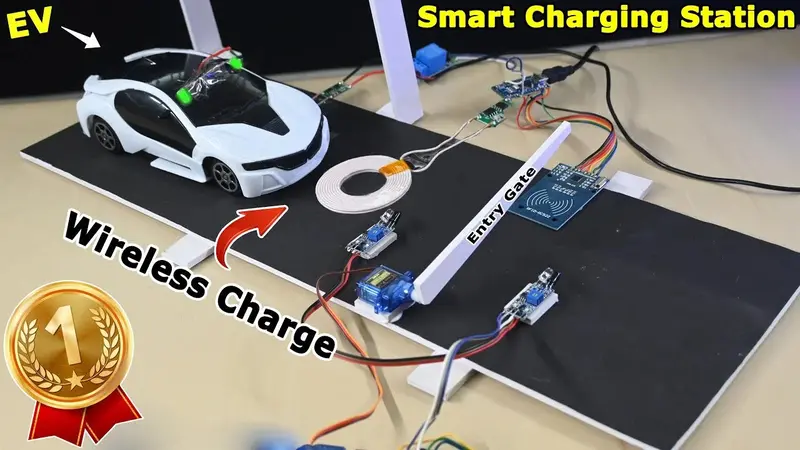 Smart Ev Charging System | Futuristic Project Electric Vehicle Charging Station Project Kit 1