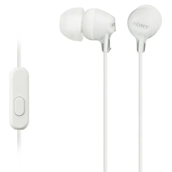Sony Mdr-Ex15ap Earphones With Mic - White 1