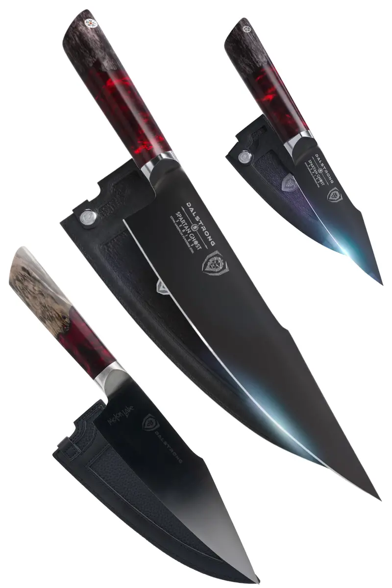 Spartan Ghost Bundle | 8" Chef Knife + 4" Paring Knife + 7" Santoku Knife 1