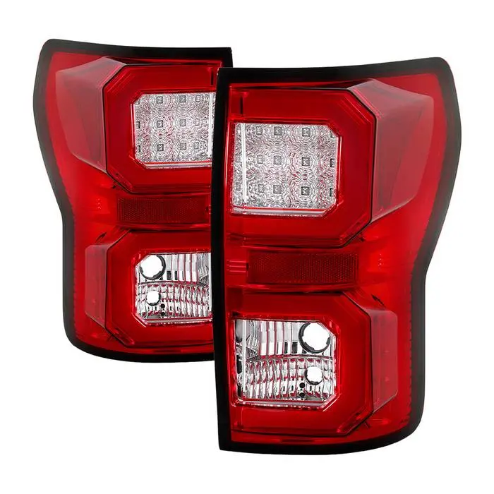 Spyder 2007-2013 Toyota Tundra V2 Light Bar Led Tail Lights - Red Clear 1