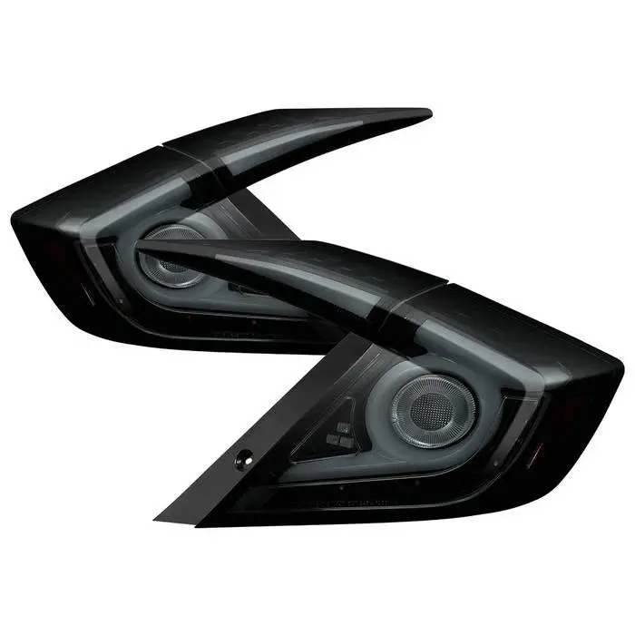 Spyder 2016-2019 Honda Civic 4 Door Light Bar Led Tail Lights - Black Smoke 1