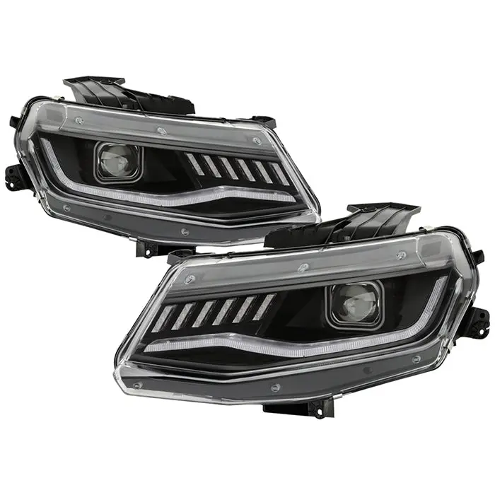 Spyder Chevy Camaro 16-18 (Do Not Fit Halogen) Projector Headlights Black Pro-Yd-Ccam16hidsi-Seq-Bk 1