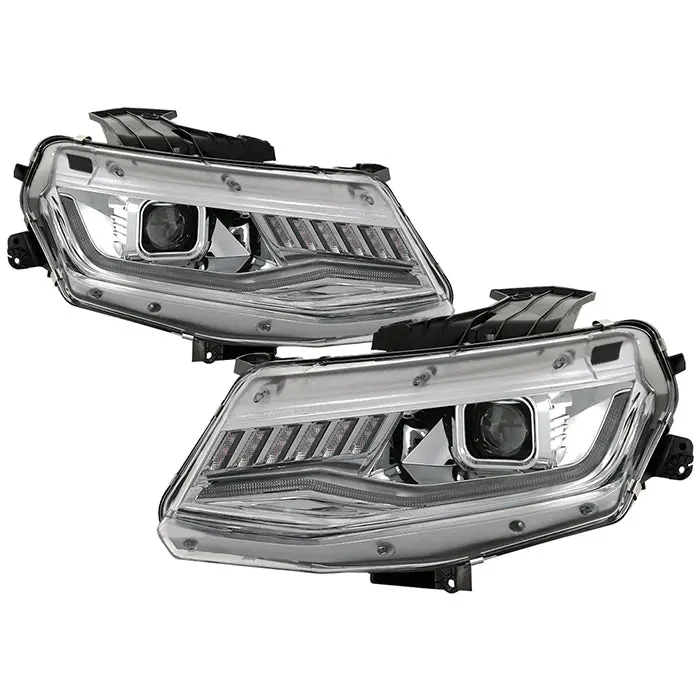 Spyder Chevy Camaro 16-18 (Do Not Fit Halogen) Projector Headlights Chrome Pro-Yd-Ccam16hidsi-Seq-C 1