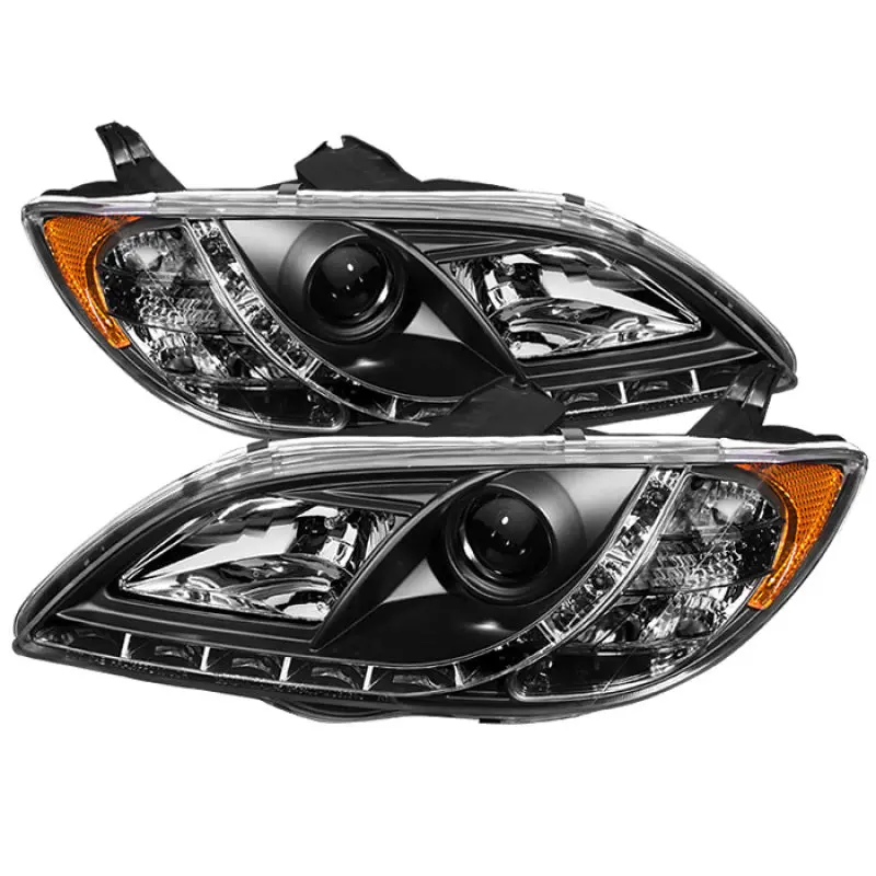 Spyder Mazda 3 04-08 4Dr Sedan Projector Headlights Halogen - Drl Blk Pro-Yd-M304-Drl-Bk 1