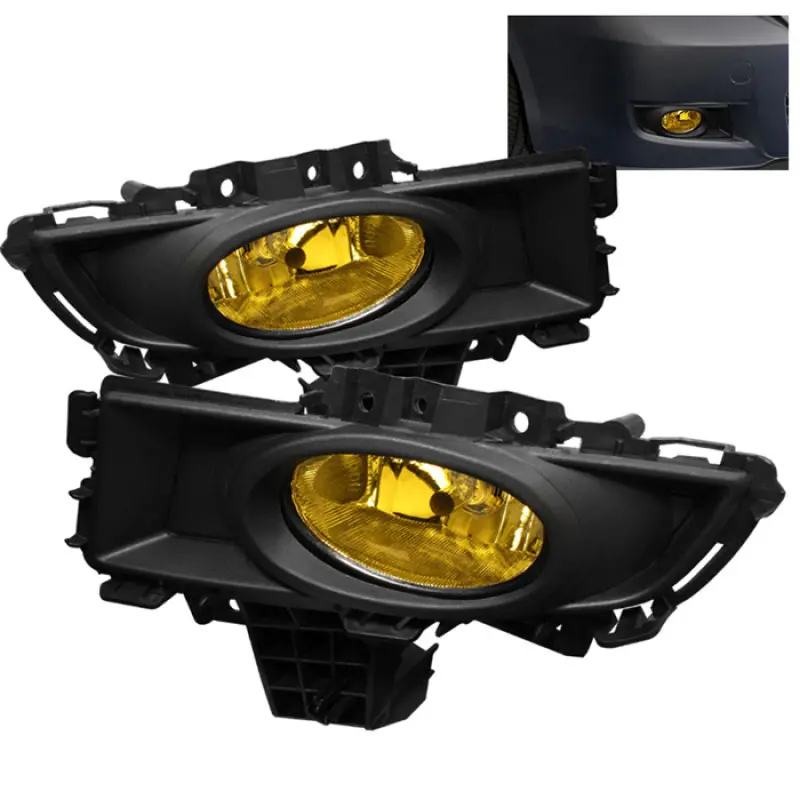 Spyder Mazda 3 07-08 4Dr Oem Fog Lights (Wont Fit Sports/Gt Or Htchbck)W/Swch Yellow Fl-Cl-Maz307-Y 1
