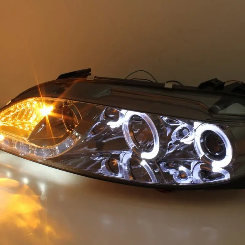 Spyder Mazda 6 03-05 With Fog Lights Projector Headlights Led Halo Drl Smke Pro-Yd-M603-Fog-Drl-Sm 2