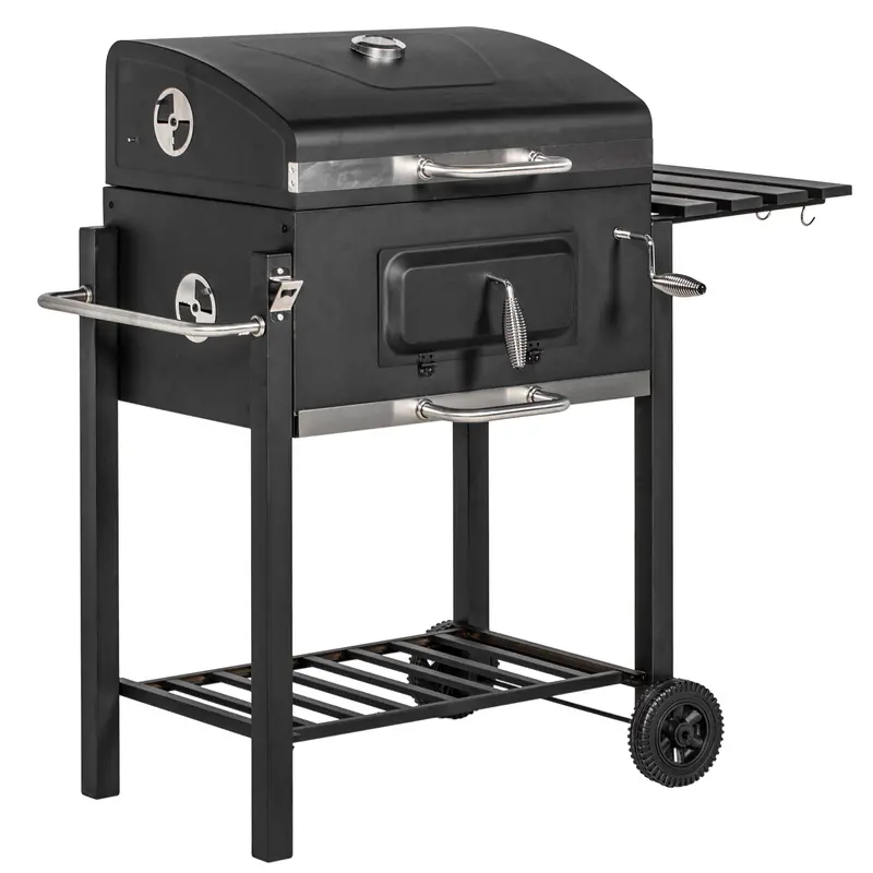 Stainless Steel Bbq Tool Cart With Wheels & Side Shelf 1