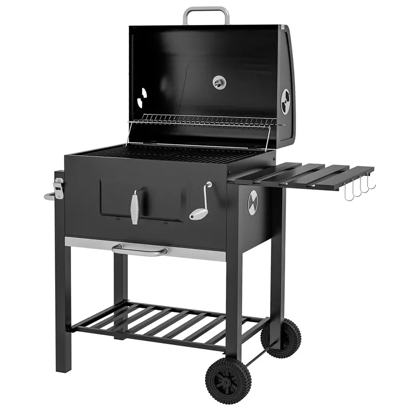 Stainless Steel Bbq Tool Cart With Wheels & Side Shelf 2