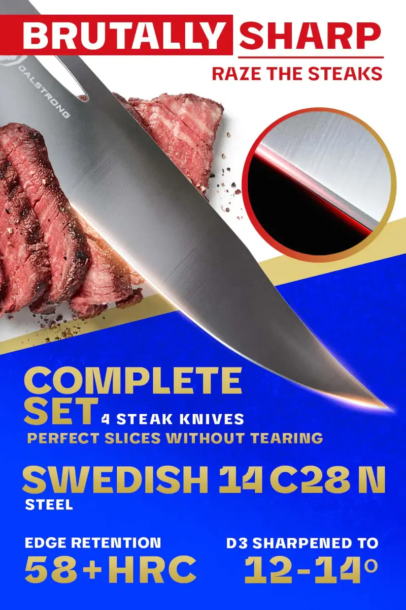 Steak Knife Set - 4 Piece | 5" Blade | Centurion Series | Dalstrong © 2