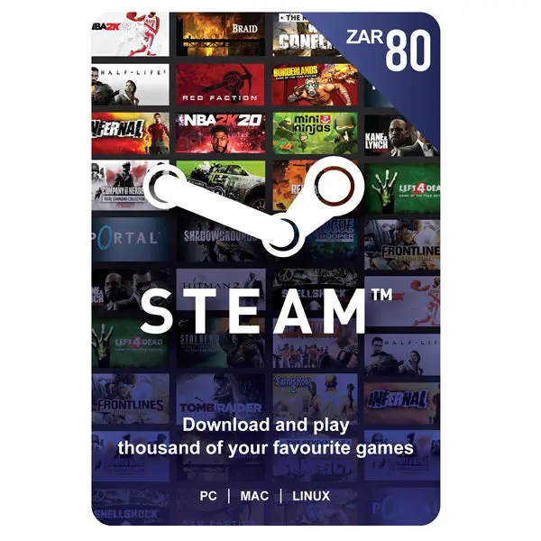 Steam Wallet Gift Card 80 Zar 1