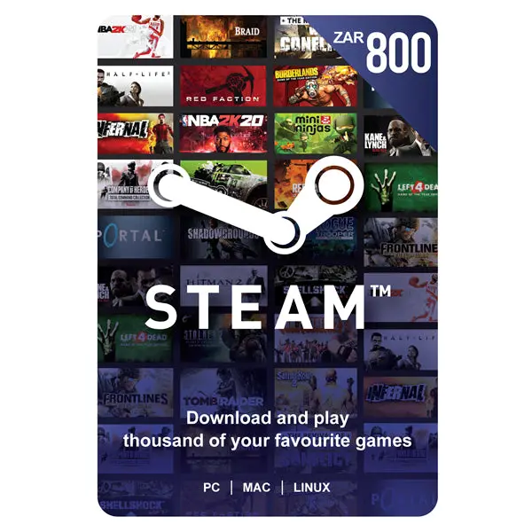 Steam Wallet Gift Card 800 Zar 1