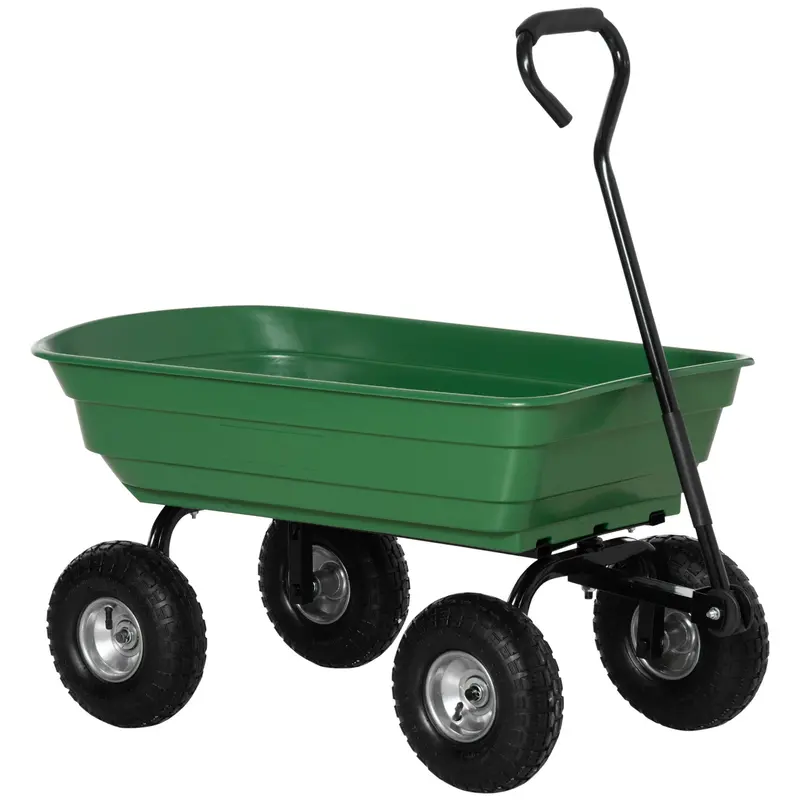Steel Garden Cart With 10" Pneumatic Tires And Handle, 551 Lb Capacity 1