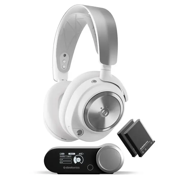 Steelseries 61525 Arctis Nova Pro Wireless X High-Fidelity Gaming Audio With Active Noise Cancellation Gaming Headset - White 1