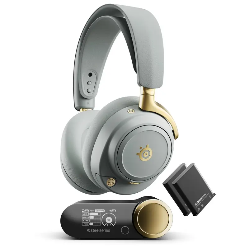 Steelseries 61663 Arctis Nova Elite Wireless Multi-Platform Gaming Headset - Sage Gold 1