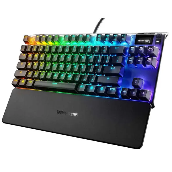 Steelseries 64646 Apex 7 Tkl Rgb Led Mechanical Tenkeyless With Smart Display Red Switch Gaming Keyboard 1