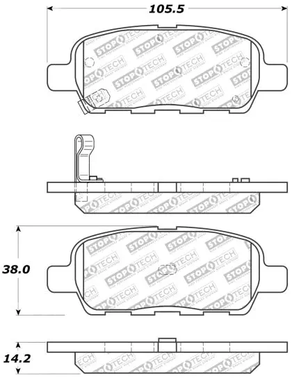 Stoptech Performance Brake Pads 6/2002-2008 Nissan 350Z / 2001-2008 Infiniti G35 (Rear) 2