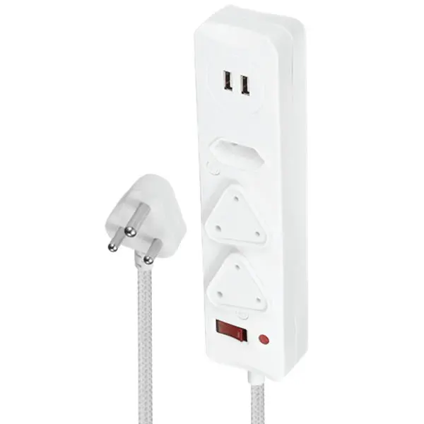 Switched | 3 Way Multiplug | 2.4A Usb Ports Surge Protected 1