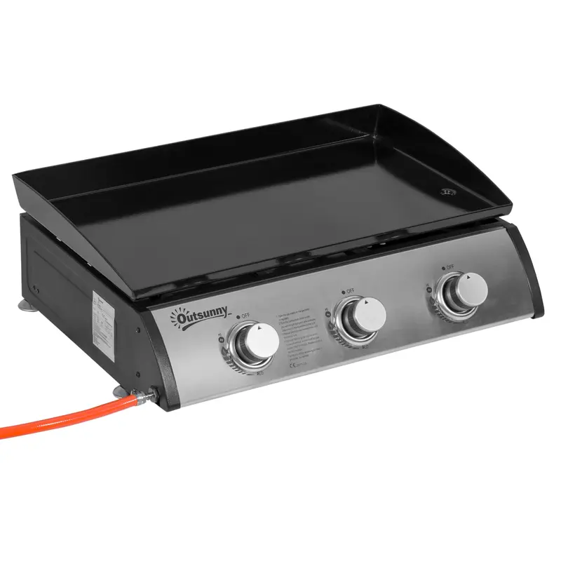 Tabletop Gas Grill With 3 Stainless Burners (90,000 Btu), Silver 1