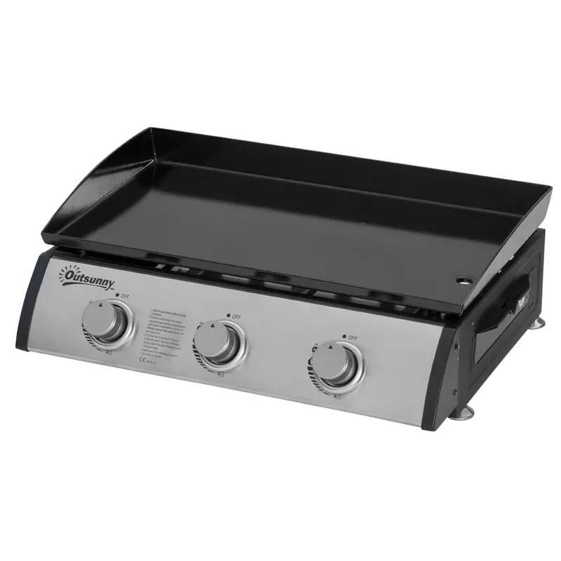 Tabletop Gas Grill With 3 Stainless Burners (90,000 Btu), Silver 2