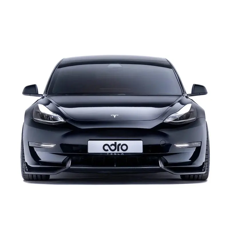 Tesla Model 3 Carbon Fibre V2 Front Splitter By Adro (2017+) 2