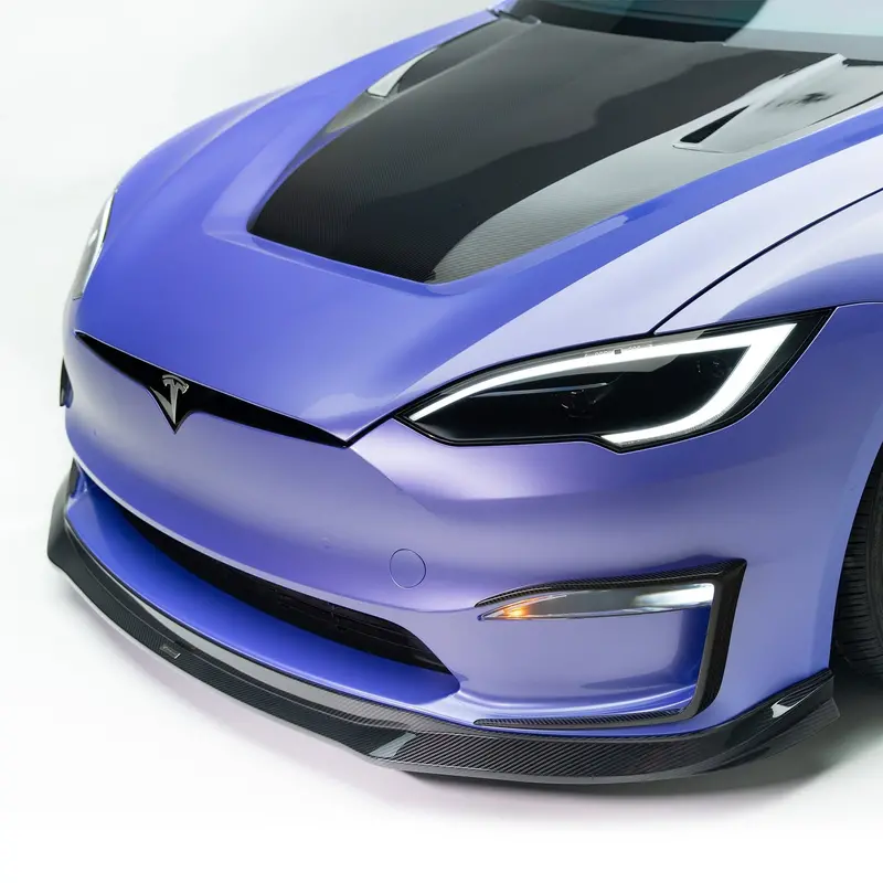 Tesla Model S Plaid Vrs Aero Front Spoiler Carbon Fiber By Vorsteiner 1