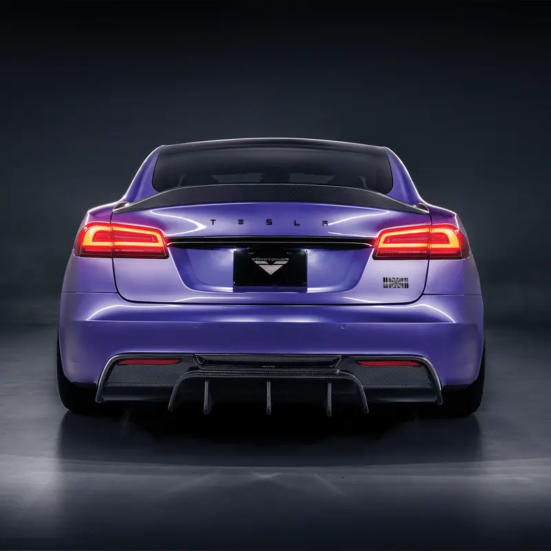 Tesla Model S Plaid Vrs Aero Rear Diffuser Carbon Fiber By Vorsteiner 1