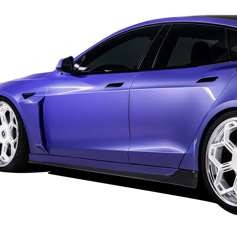 Tesla Model S Plaid Vrs Aero Side Skirts Carbon Fiber By Vorsteiner 1