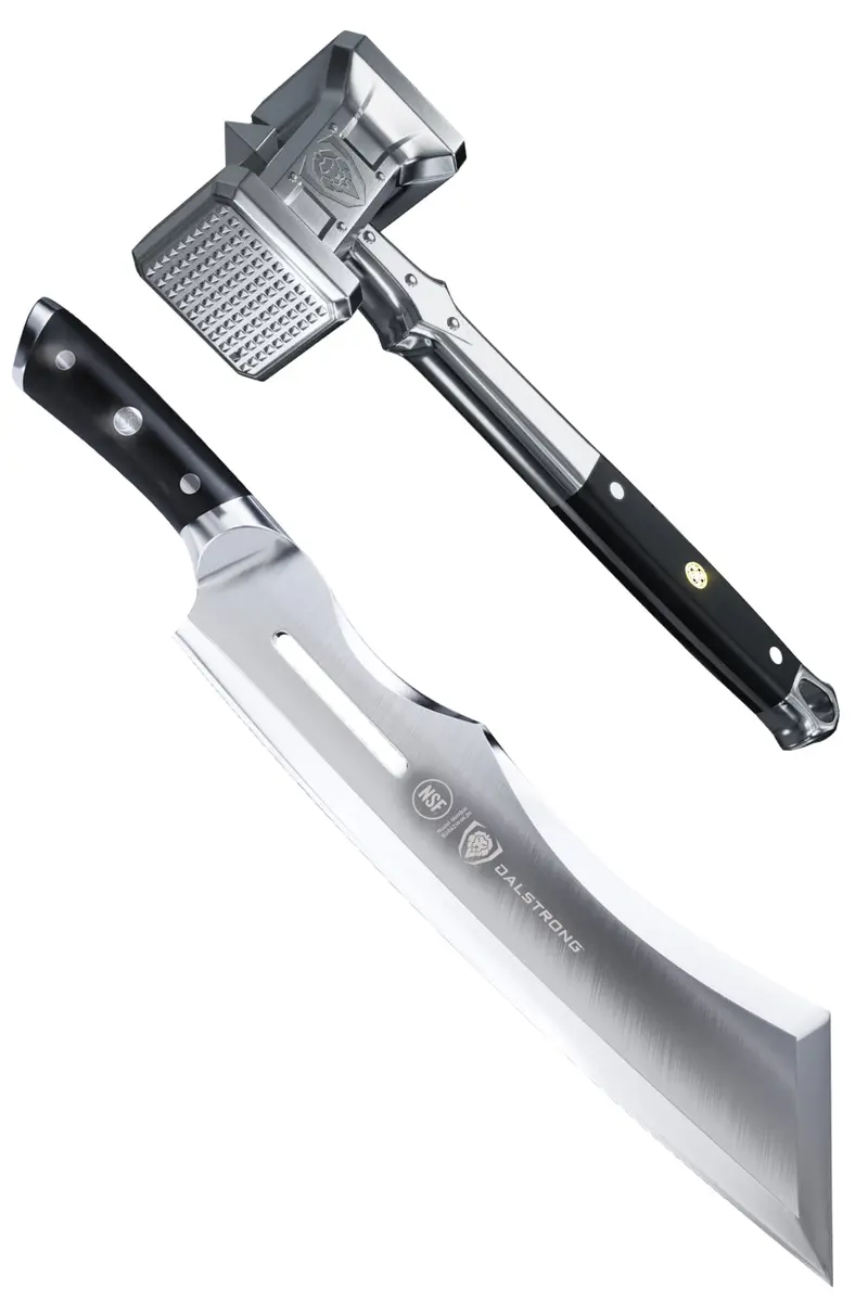 The Gladiator Bundle | 14" Annihilator Meat Cleaver With Stand + 15" Meat Tenderizer 1