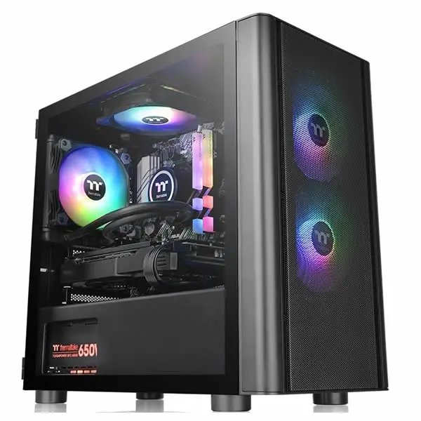 Thermaltake | V150 | Tempered Glass Argb Breeze Micro Chassis - Black 1