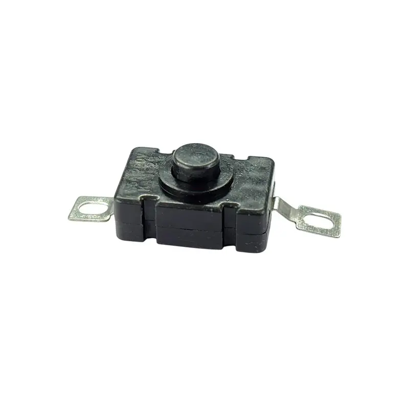 Tip-Top Push Button Black Kan-28 | Self Locking 2A 2 Pin Tactile Torch Switch 1