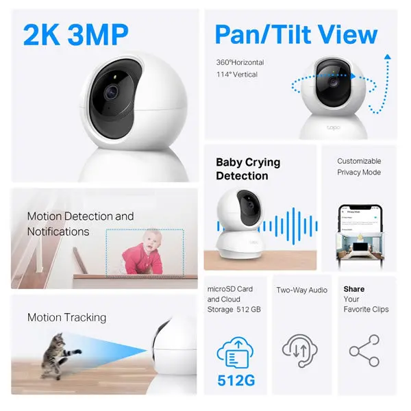 Tp-Link Tapo Tc71 | Pan/Tilt Home Security Wi-Fi Camera 2