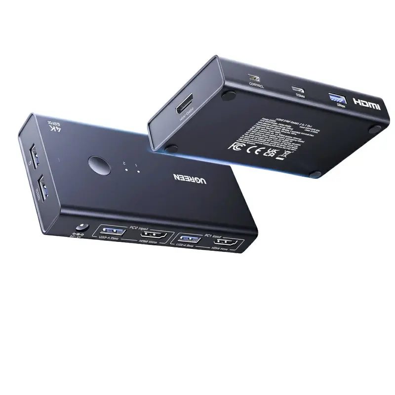 Ugreen 2-In-1 Hdmi Kvm Switch 4 Usb Ports 4K@60Hz–Black 2