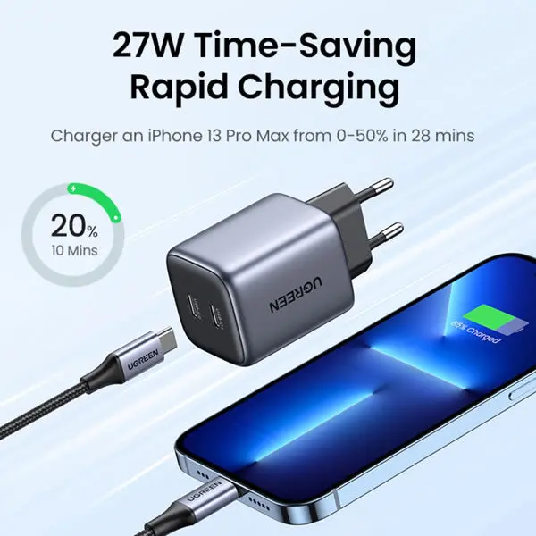 Ugreen 2 Port 45W Gan Pd Home Charger 294-90573 2