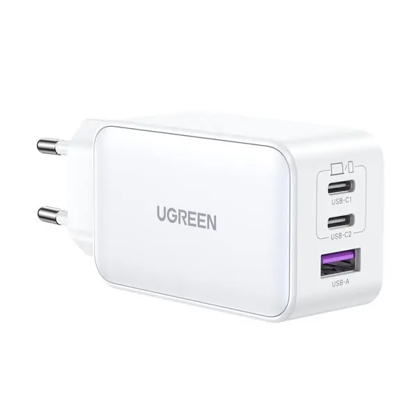 Ugreen 3 Port Gan Pd Home Charger – 65W White 15334 1